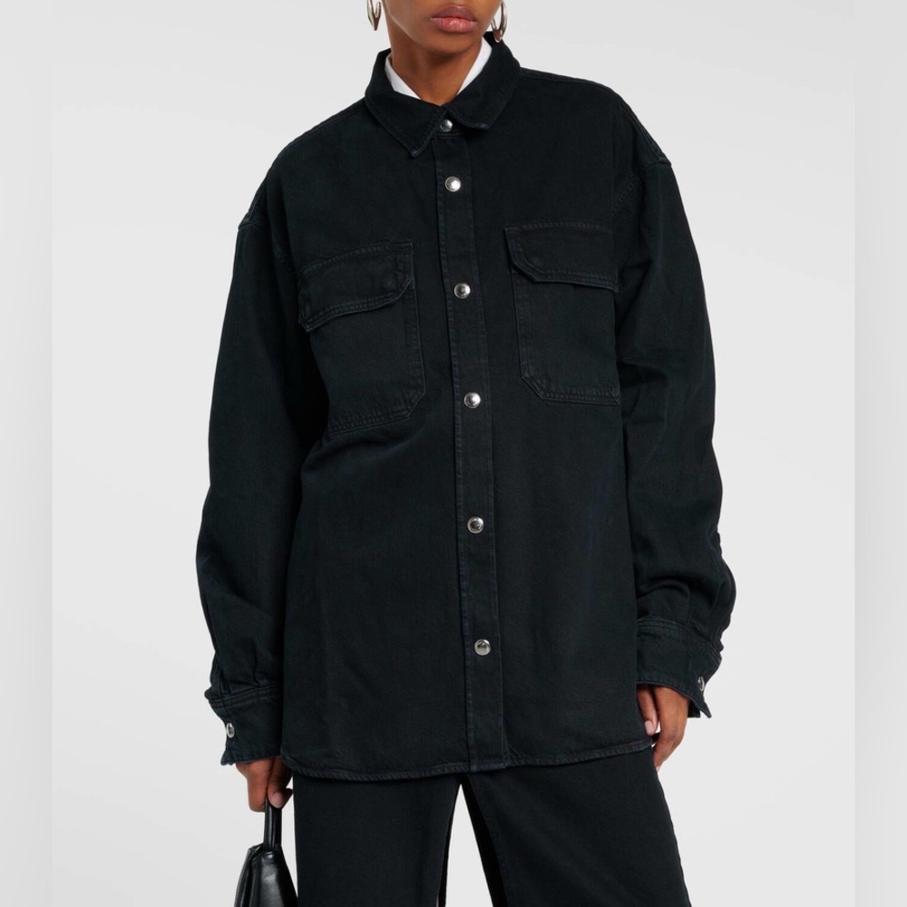 Agolde Camryn oversized black denim shirt/ jacket -size Large